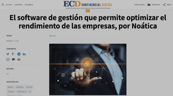 El software de gestión que permite optimizar el rendimiento de las empresas, por Noática