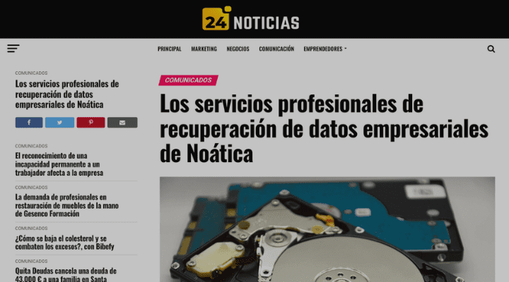 Los servicios profesionales de recuperación de datos empresariales de Noática