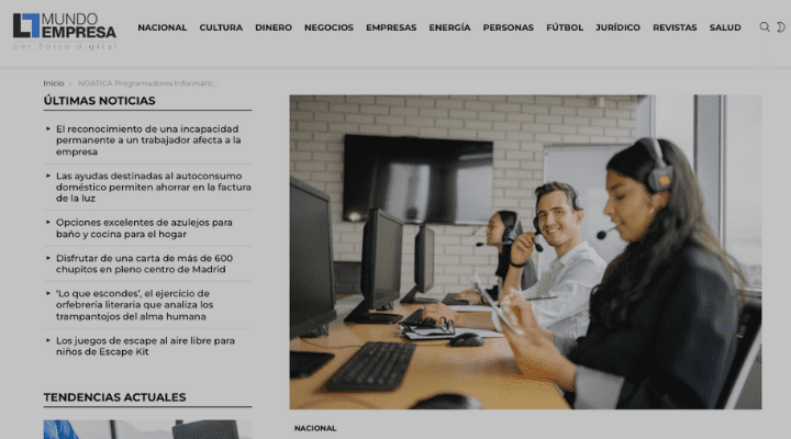 NOÁTICA Programadores Informáticos ofrece programación informática a medida para Call Center