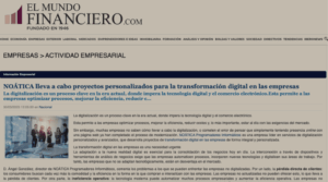 NOÁTICA lleva a cabo proyectos personalizados para la transformación digital en las empresas